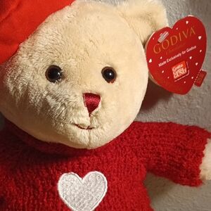 2011 Gund Godiva Teddy Bear with Heart And Red Sweater